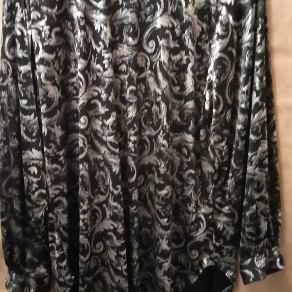 BLOUSE VINTAGE COPY CAT USA MADE BLACK/SILVER - Picture 3 of 7